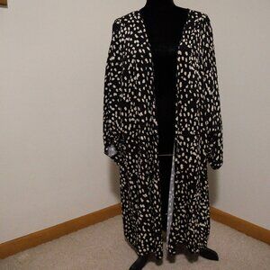 Black and White Kimono with Dalmaition Print